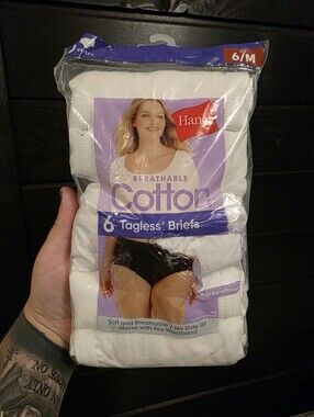 Hanes Women’s White Cotton Tagless Briefs - (ONLY 5 IN PACK)